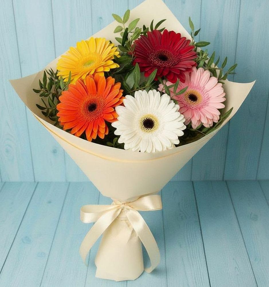 Букет цветов из: Герберы в Шкуринской
