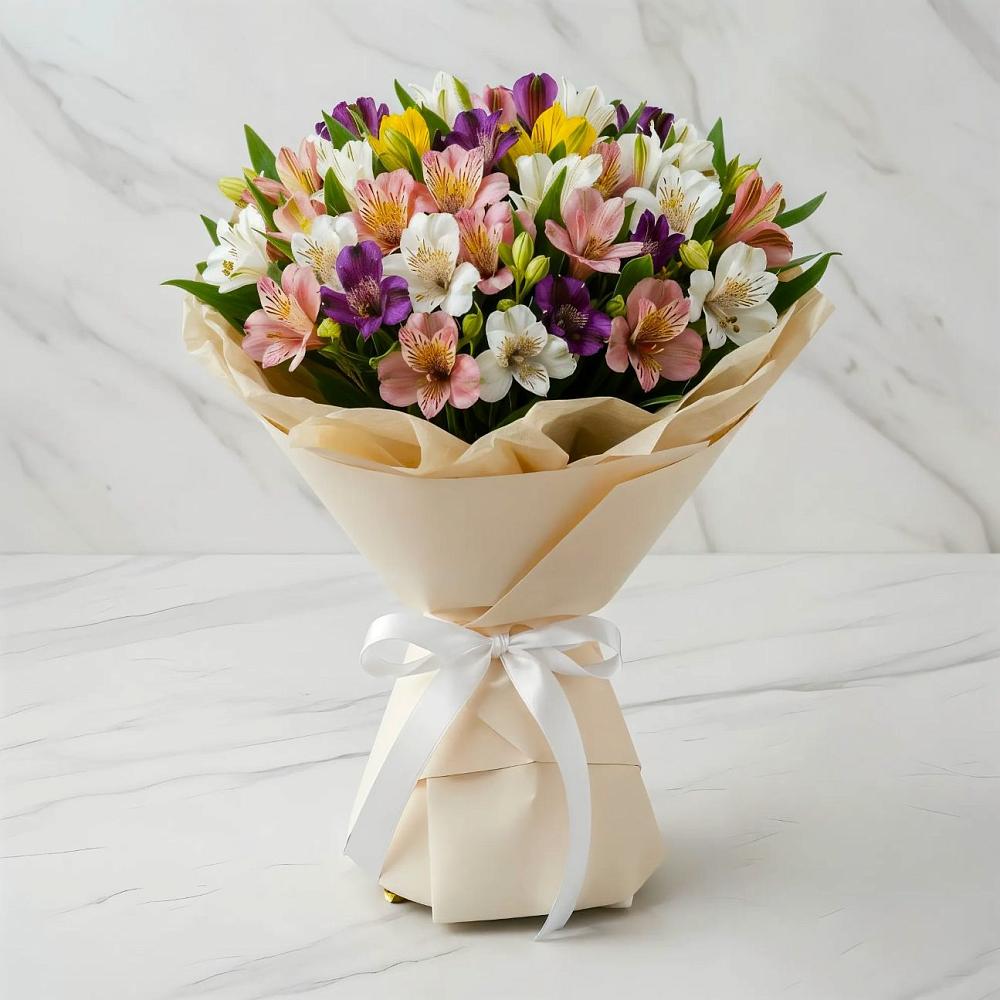 Букет цветов из: Альстромерии в Шкуринской