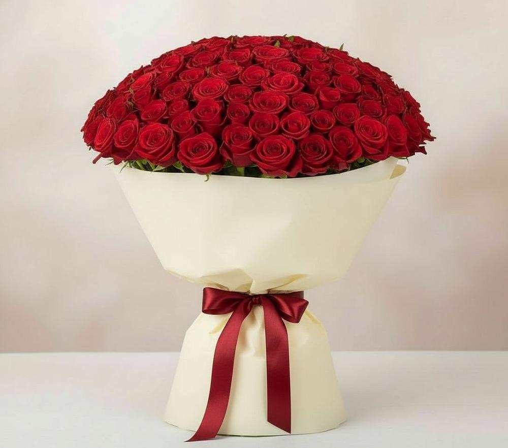 Букет 101 Красная роза Милано в Шкуринской