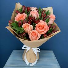 Букет цветов из:  Розы и Альстромерии #REPLACE_PRED# Шкуринской