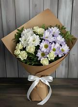 Букет цветов из:  Хризантемы и Розы в Шкуринской