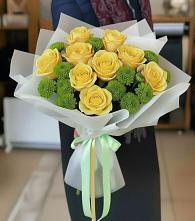 Букет цветов из:  Хризантемы и Розы в Шкуринской