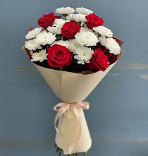 Букет цветов из:  Розы и Хризантемы в Шкуринской