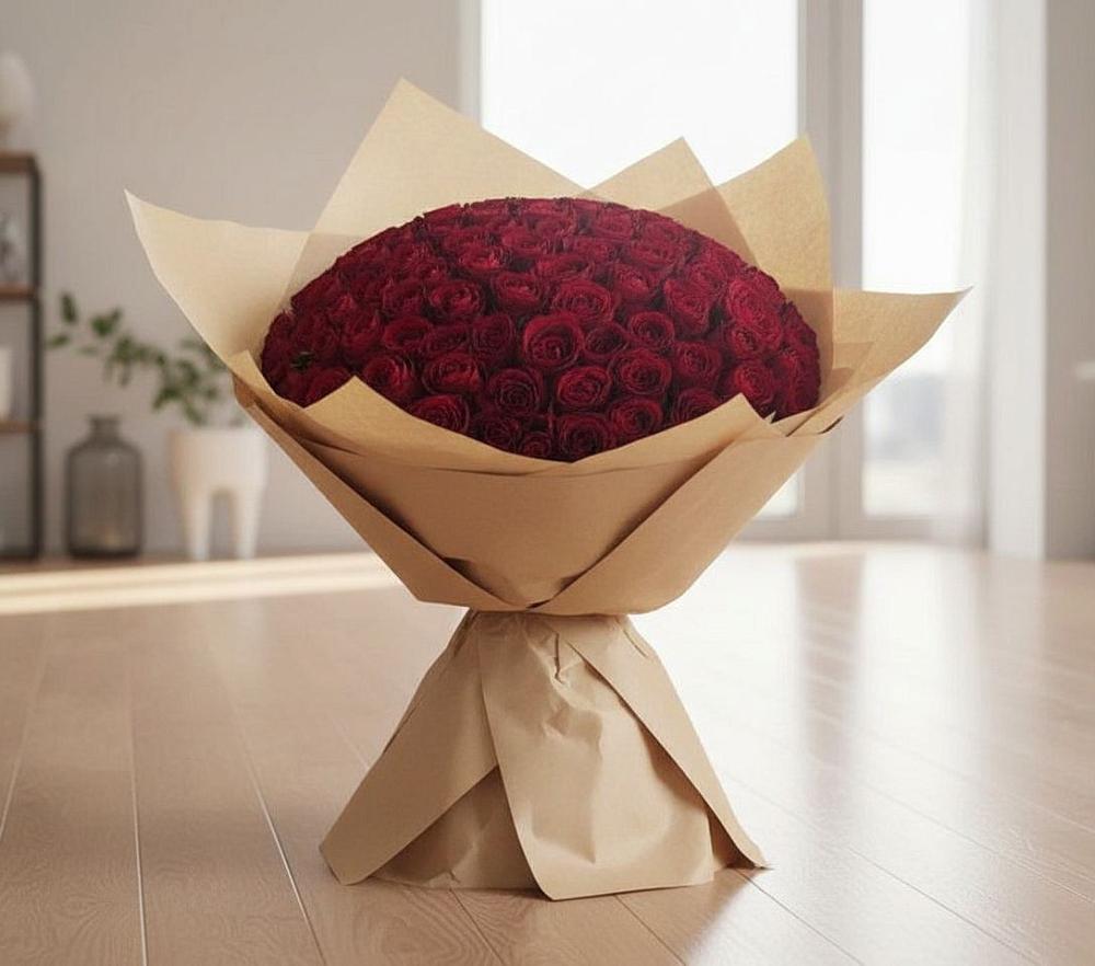 Букет 101 Красная роза в Шкуринской