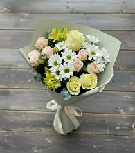 Букет цветов из:  Альстромерии, Розы и Хризантемы в Шкуринской