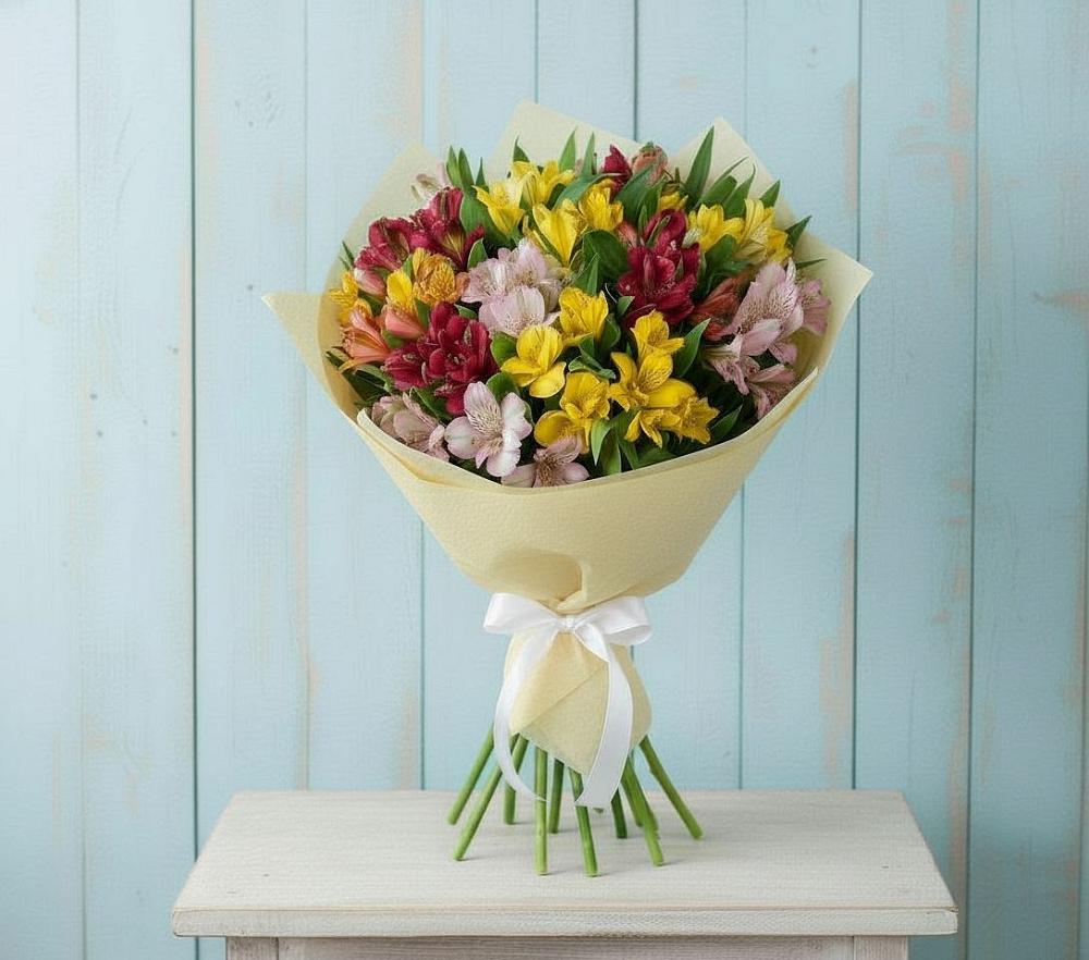 Букет цветов из: Альстромерии в Шкуринской